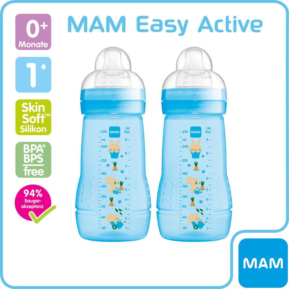 Easy Active Baby Bottle Biberon 4+ Mesi Silicone de Mam, Capacidad: 330 ml  Verde 
